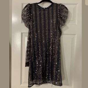 French Connection Long Sleeve Dress Sequin Detail